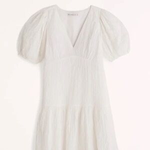 Abercrombie White Puff Sleeve Mini Dress